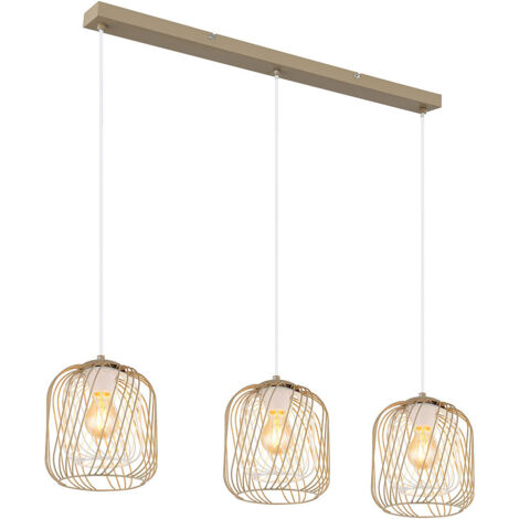 Globo Dichti Suspension Bar couleur sable mat 3x E27