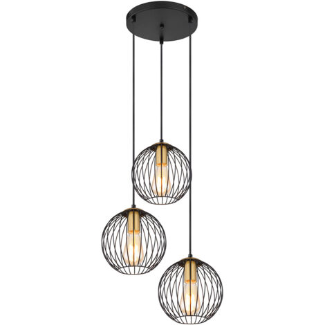 Globo Eusebius Suspension Cluster noire 3x E27