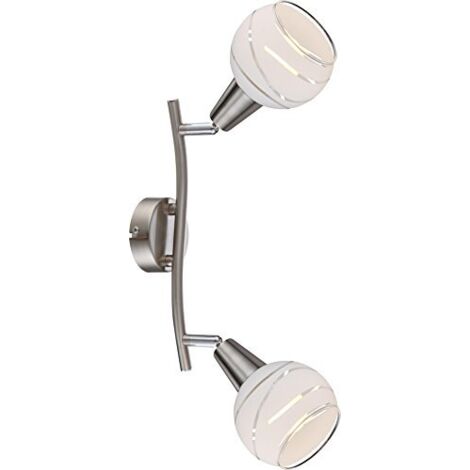 GLOBO Faretti Led Metallo Nichel Satinato, 2 x Led E14
