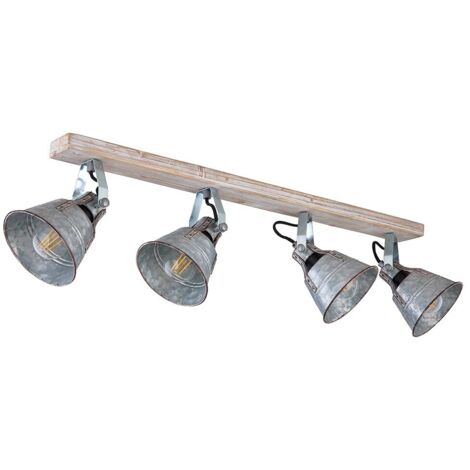 Globo - foco - Gunther I - gris natural - madera metal - foco de