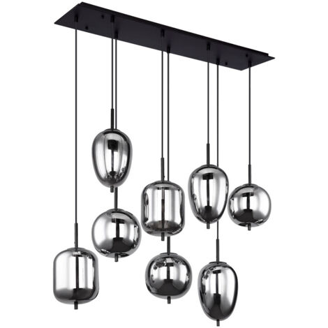 Globo - hängeleuchte - Blacky - schwarz - glas rauchglas - große