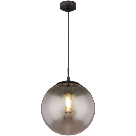 Globo - hängeleuchte - Blama - schwarz - glas rauchglas - Ø 30cm