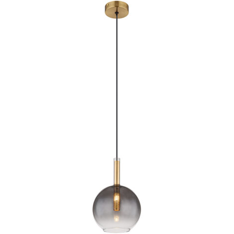 Globo - hängeleuchte - Elisabeth - messing - glas rauchglas - Ø