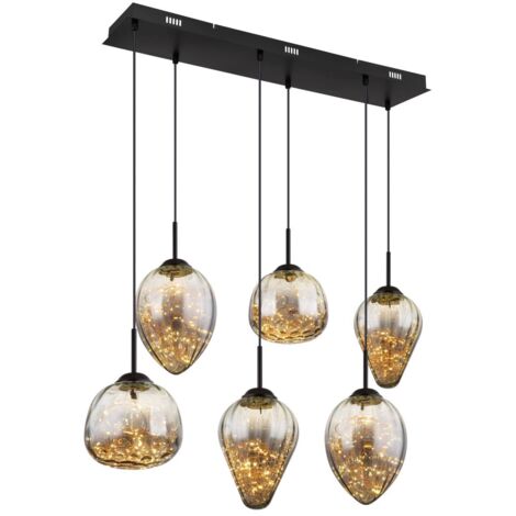 Globo - hängeleuchte - FIREFLY - schwarz - glas - große