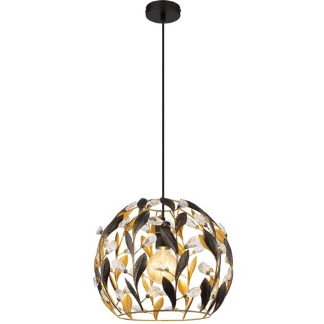 Globo - hängeleuchte - MIKA - schwarz - metall - Ø 40cm - E27 -