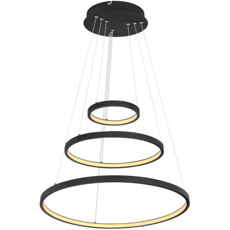 Globo - hängeleuchte - Ralph - schwarz - metall - Ø 51cm - LED -