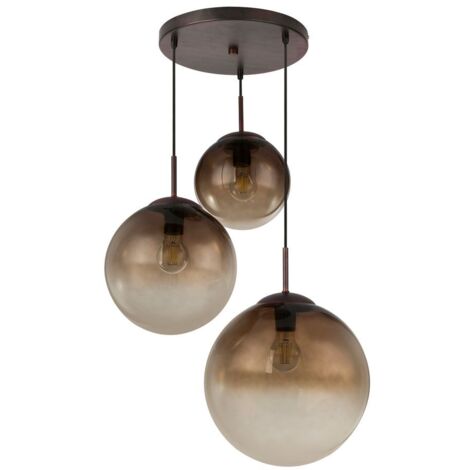 Globo - hängeleuchte - Varus - braun - glas rauchglas - Ø 51cm -