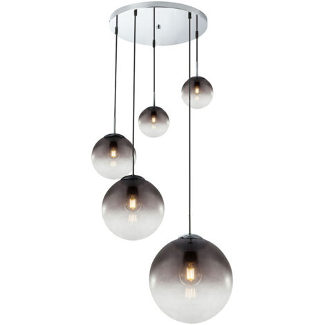 Globo - hängeleuchte - Varus - chrome - glas rauchglas - Ø 65cm -