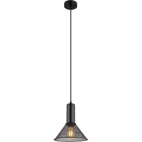 Globo Jedd Plafonnier suspendu dôme noir mat 1x E27