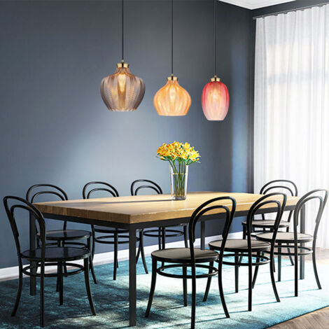 Globo Jessica Suspension de bar, abat-jour en verre mat, couleur or, 3 ampoules E27