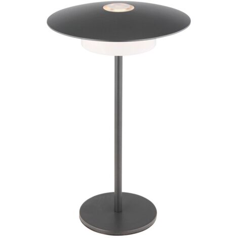 Globo Kyler Lampe de table LED intégrée Gris mat IP44 LED Dimmable 1800-3000K Variateur tactile