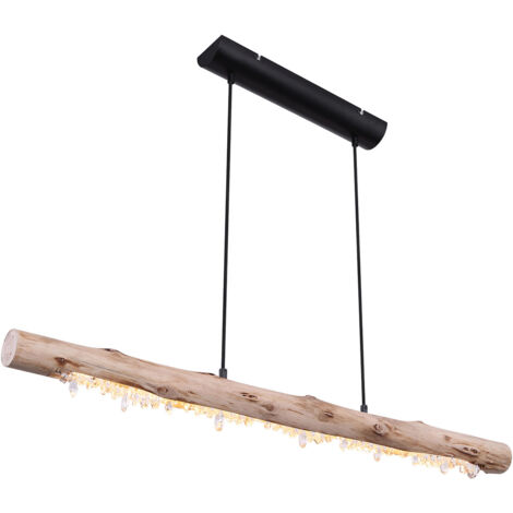 Globo - lampada a sospensione - Felicitas - naturale - legno -