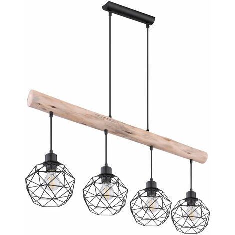 Globo - lampada a sospensione - Theodor - naturale nero - metallo