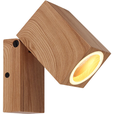 Applique da parete a led di design in legno massello di castagno invec –  Wanos Wood & Design