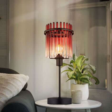 Globo - lampada da tavolo - GORLEY - rosso - vetro - Ø 15cm - E14