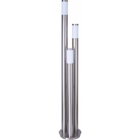 Globo – Lampadaire d'extérieur en acier inoxydable IP44 – 3 douilles E27 – Hauteur 170 cm – Pour éclairage jardin et patio