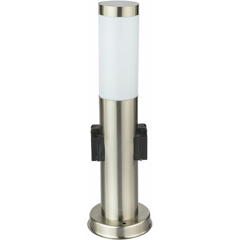 Globo – Lampadaire d'extérieur inox IP44 – Hauteur 45 cm – 2x douille E27 – Alimentation 220V – Pour éclairage jardin – 3158K