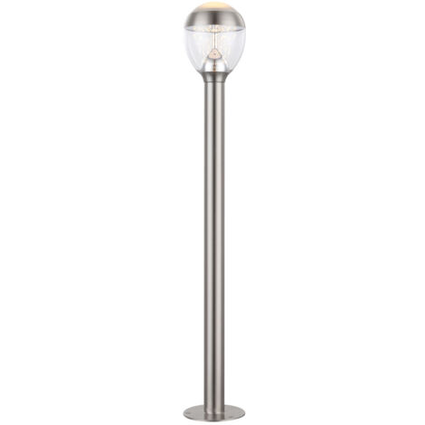 Globo – Lampadaire d'extérieur LED 11W – Acier inoxydable gris foncé – IP44 – 750lm blanc chaud – Dimensions 150x990mm pour éclairage jardin