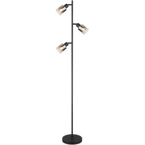 Globo - lampadaire - Hubertus - noir - métal - Ø 23cm - E14 -