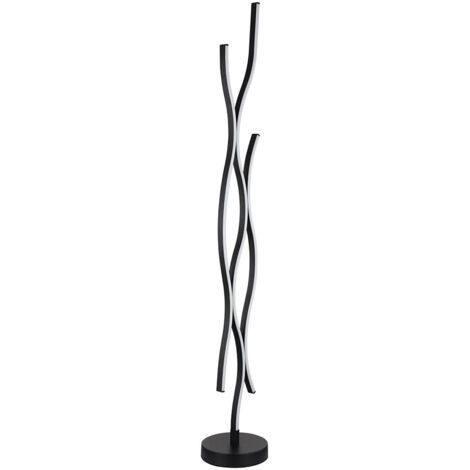Globo – Lampadaire LED noir en métal – Hauteur 135 cm – Ø 20 cm – Dimmable avec source lumineuse – Flux lumineux 1330 lm – Température 3000 K