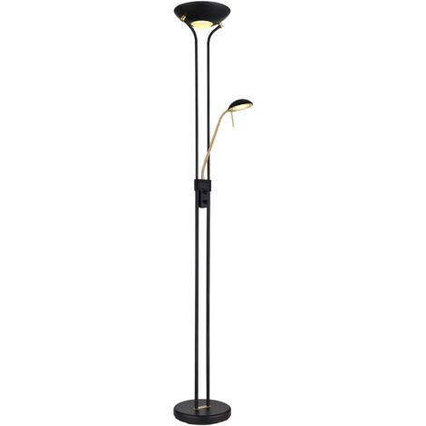 Globo - lampadaire - Leonas - noir - métal - Ø 26cm - LED -