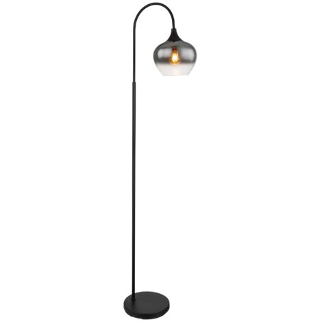 Globo - lampadaire - Maxy - noir - verre verre fumé - lampe en