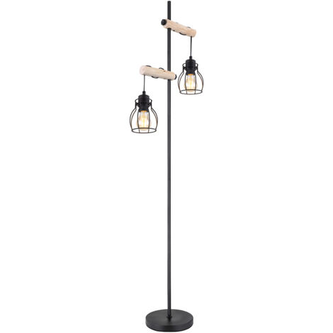 Globo - lampadaire - Mina - noir - métal - E27 - 153260S