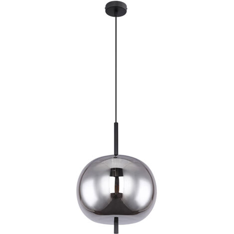Globo - lámpara colgante - Blacky - negro - vidrio vidrio ahumado