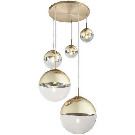 Globo - lámpara colgante - Varus - dorado - vidrio - Ø 65cm - E27
