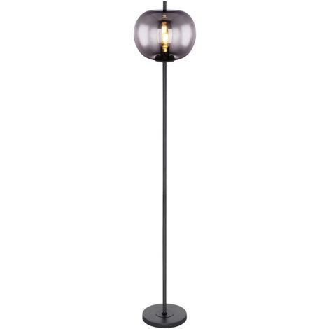 Globo - lámpara de pie - Blacky - negro - vidrio vidrio ahumado -