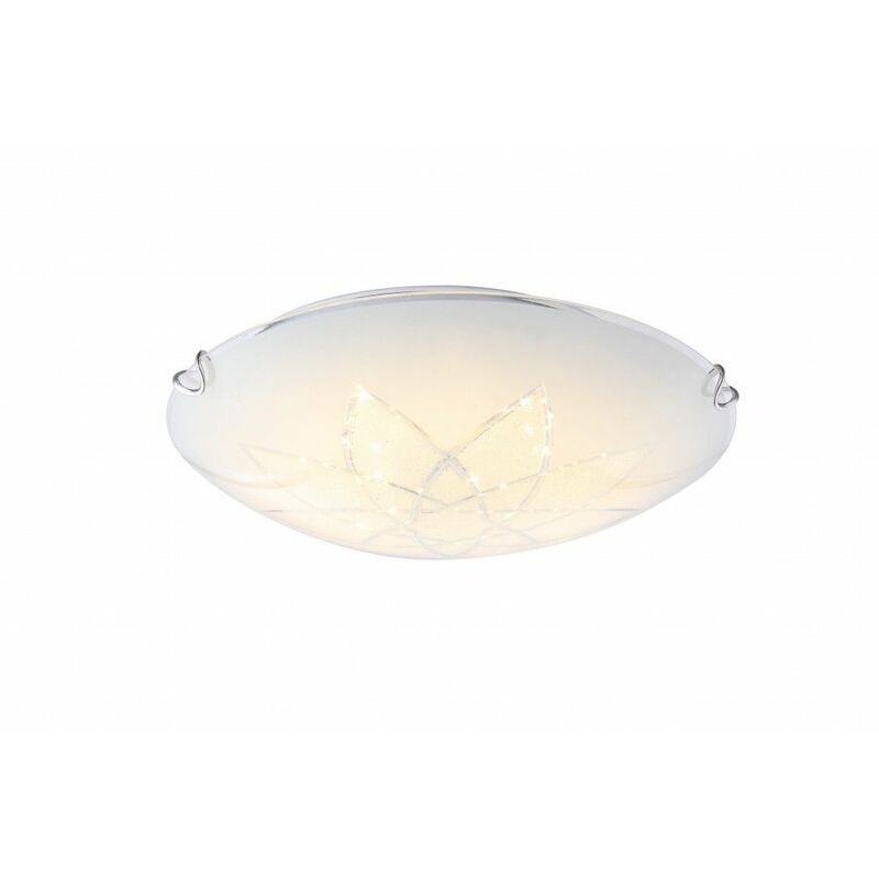 

Globo - Tradicional techo del LED de luz de metal blanco opal vidrio, flor de satén 12,00W 4041464