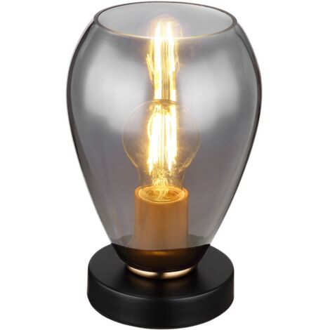 Globo - lampe de table - FANNI - noir - verre - Ø 15cm - E27 -