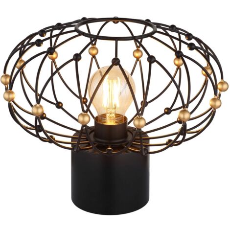 Globo - lampe de table - GREYS - noir - métal - Ø 28cm - E27 -