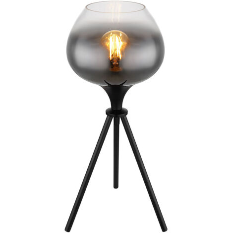 Globo - lampe de table - Maxy - noir - verre verre fumé - Ø 24cm