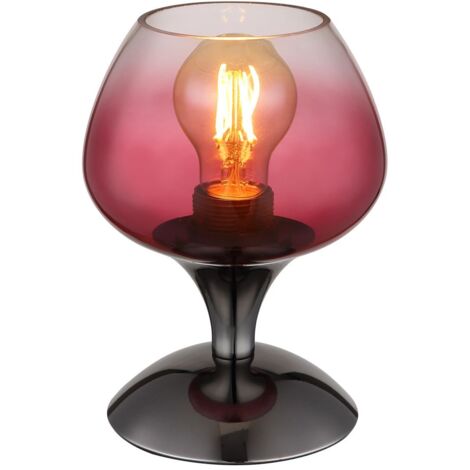 Globo - lampe de table - MAXY - rose - verre - Ø 15cm - E27 -