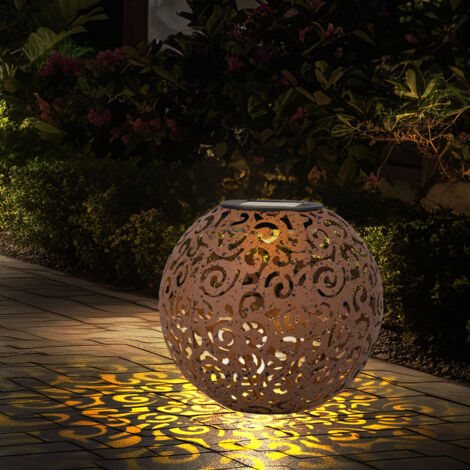 Globo – Lampe solaire rouille décorative extérieure – Piquet de sol en métal – 1x LED blanc chaud – IP44 – Éclaire jusqu'à 8 heures