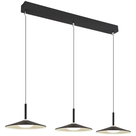 Globo Lampone Plafonnier suspendu Bar noir mat 3 LED 4000 K