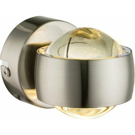Globo LED Wandleuchte Randi nickel-matt 7,5 x 7 cm warmweiß Außenwandleuchte