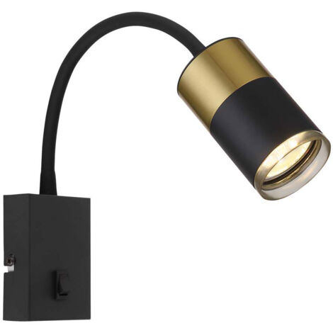 GLOBO LIGHTING APPLIQUE MURALE FLEXIBLE POUR CHAMBRE À COUCHER, LAMPE DE LECTURE, APPLIQUE MURALE EN CUIVRE NOIR AVEC INTERRUPTE