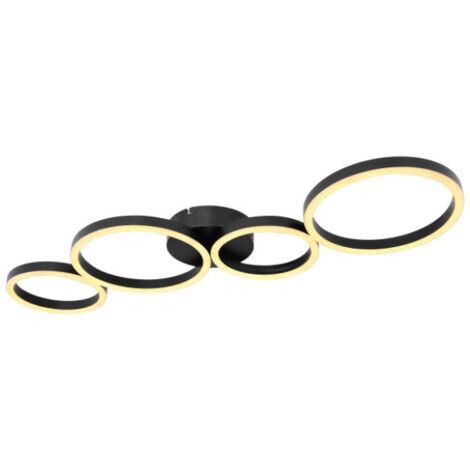 Globo Lighting LED Deckenleuchte Venosa 88,5 cm, schwarz Deckenleuchte