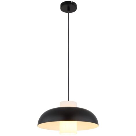 Globo Lowe Plafonnier suspendu dôme noir mat 1x E27
