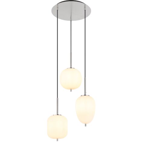 GLOBO Luce A Sospensione Blacky I Nichel Satinato 3 x E14