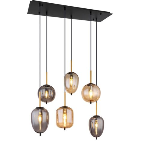 GLOBO Luce A Sospensione Metallo Nero Opaco 6 x E14