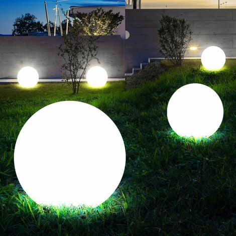 Globo luminoso solare da giardino globo luminoso solare a LED decorazione da giardino globo solare per esterni 20 cm, durata della luce circa 6-8 ore, H 62 cm, set di 5