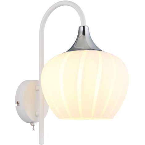 Globo Maxy Applique murale dôme en verre opale blanc mat, culot E27