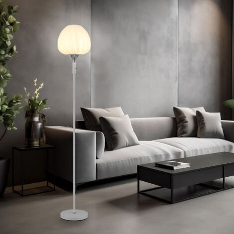 Globo Maxy Lampada da terra in vetro bianco opaco con paralume in vetro opalino 1x E27