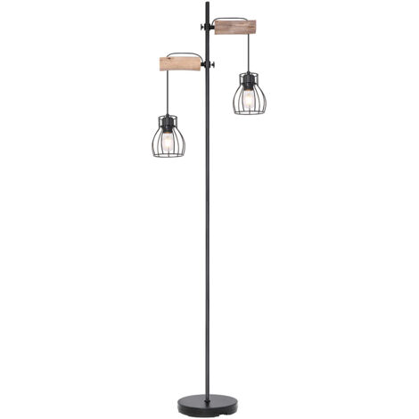 Globo Mina Lampadaire multi-bras noir 2x E27