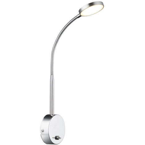 Globo Pegasi Applique de lecture chromée avec abat-jour en verre satiné LED 3000K