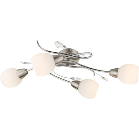 Globo - plafón - Lilly - níquel - metal - E14 - 60209-4