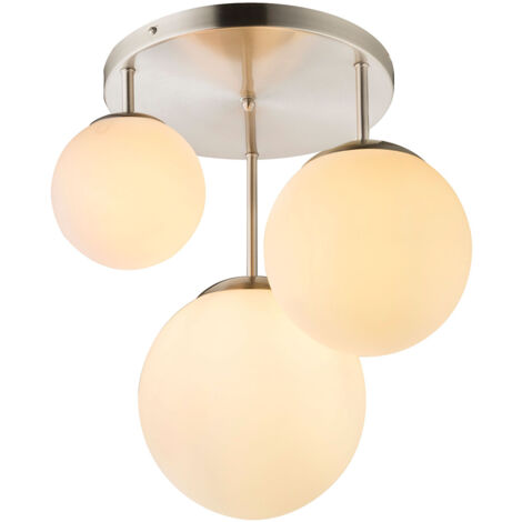 Globo - plafoniera - Joel - nichel - vetro - Ø 47cm - E27 -
